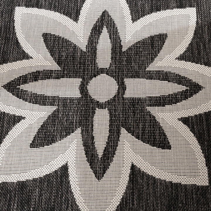 In- & Outdoor Teppich Rund - Isla Medaillon Schwarz Weiß - 3