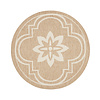 In- & Outdoor Teppich Rund - Isla Medaillon Beige Weiß - thumbnail 1