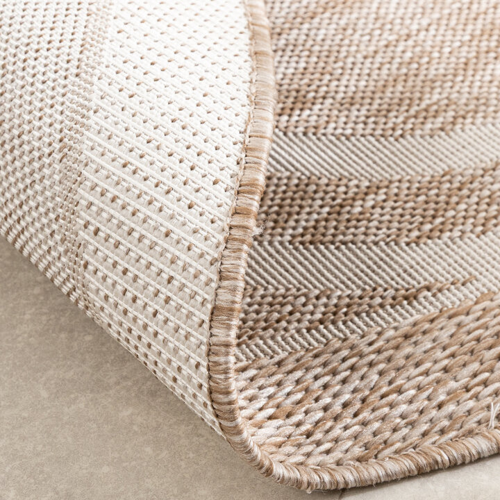 In- & Outdoor Teppich Rund - Isla Medaillon Beige Weiß - 6