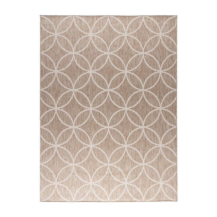 Geometrischer Outdoor Teppich - Faro Ripple Beige - 1