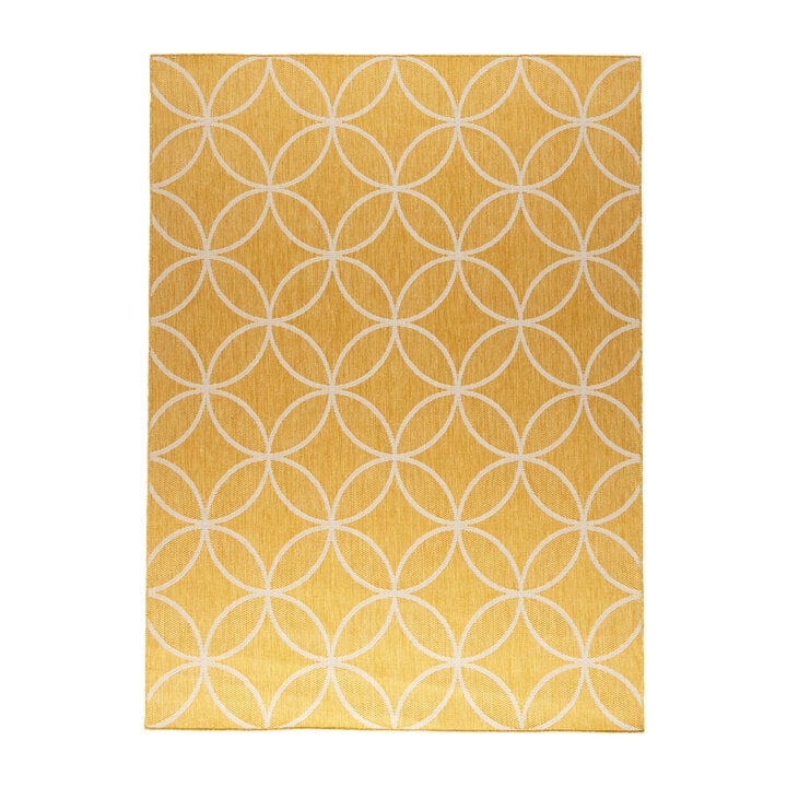 Geometrischer Outdoor Teppich - Faro Ripple Gelb - 1