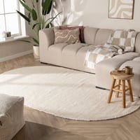 Wollteppich Oval - Feline Weiß