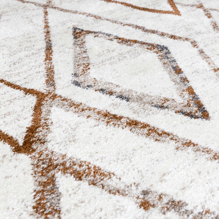 Hochflor Teppich Rund - Blend Diamond Creme Bunt - 3