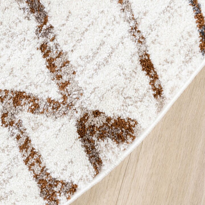Hochflor Teppich Rund - Blend Diamond Creme Bunt - 4