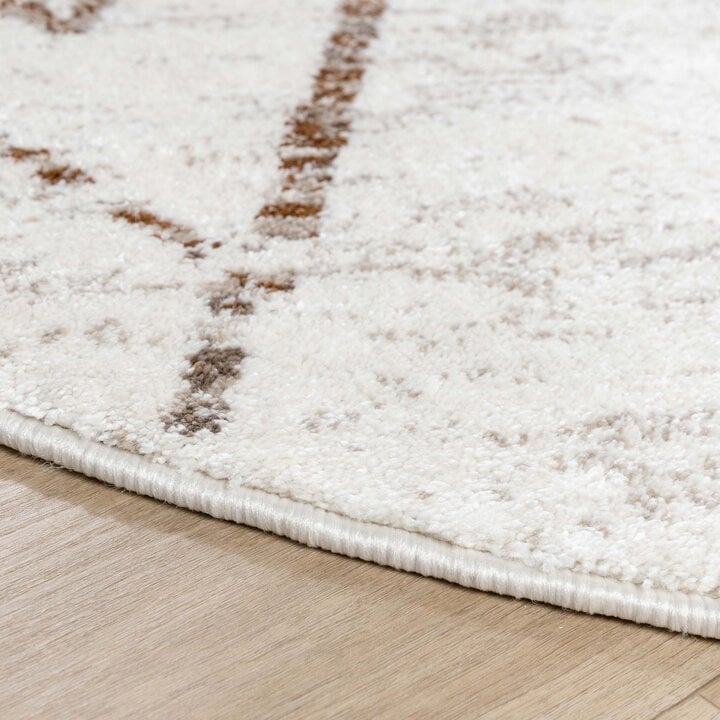 Hochflor Teppich Rund - Blend Diamond Creme Bunt - 5