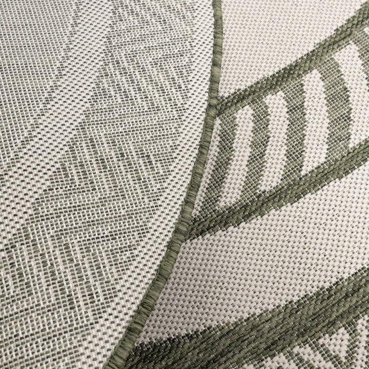 Garten Teppich Rund - Nusa Medallion Grün Creme  - 5