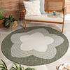 Garten Teppich Rund - Nusa Flower Grün Creme - thumbnail