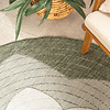 Garten Teppich Rund - Nusa Flower Grün Creme - thumbnail 1