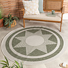 Garten Teppich Rund - Nusa Sun Grün Creme - thumbnail