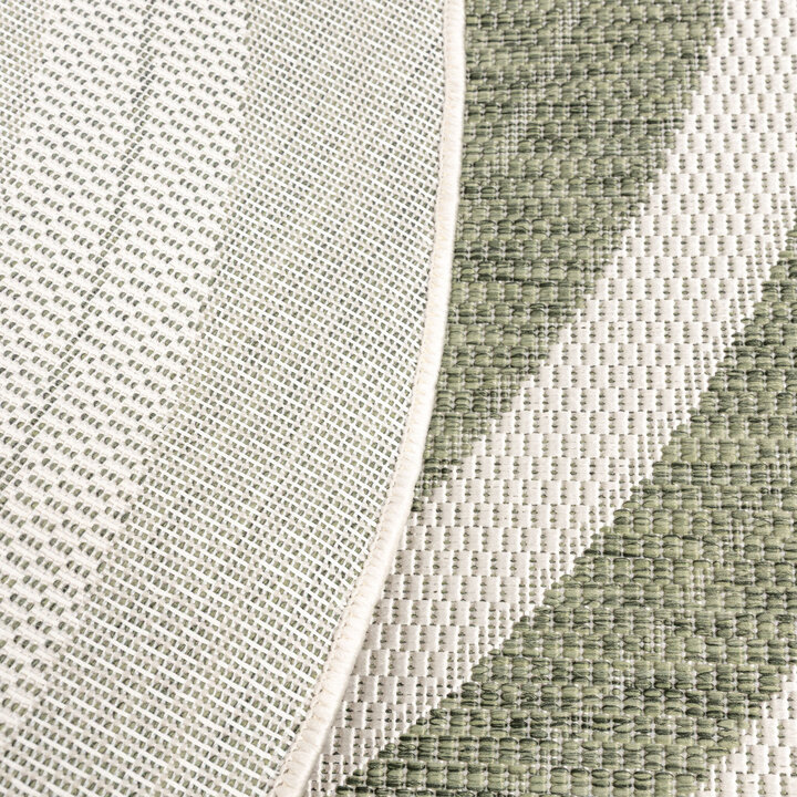Garten Teppich Rund - Nusa Sun Grün Creme - 5
