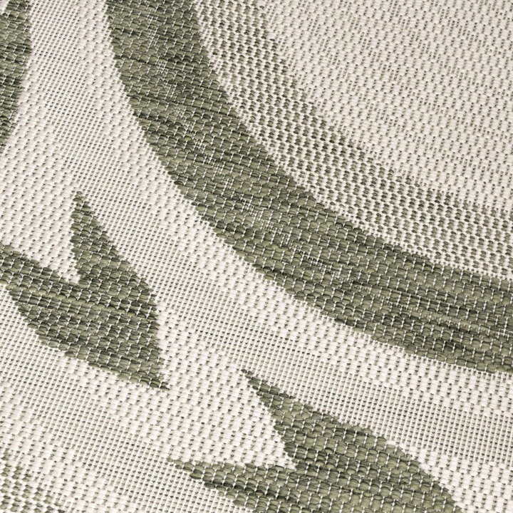 Garten Teppich Rund - Nusa Orbit Grün Creme - 2