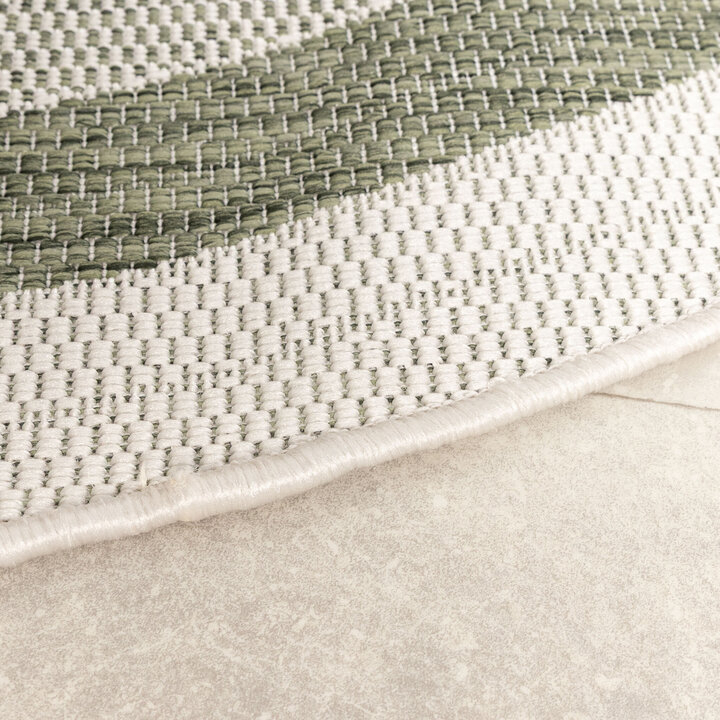 Garten Teppich Rund - Nusa Orbit Grün Creme - 4