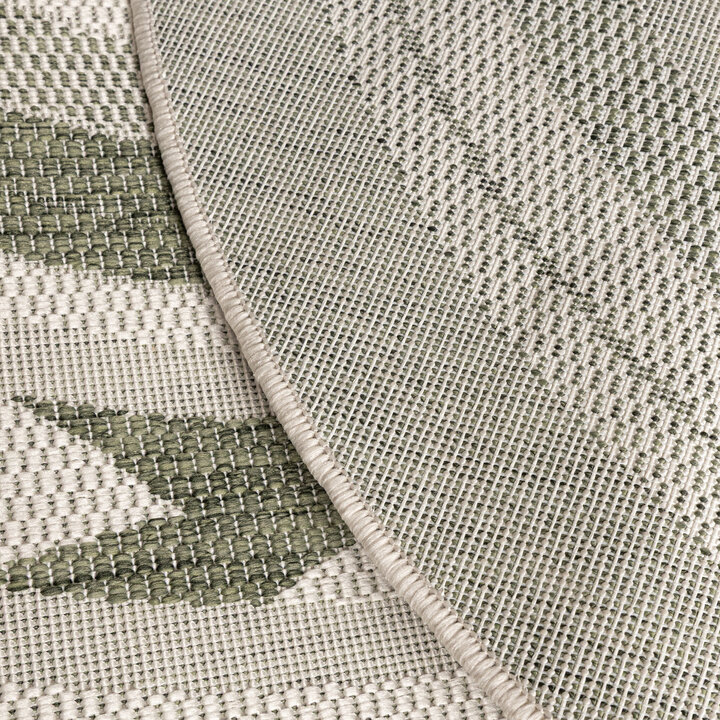 Garten Teppich Rund - Nusa Orbit Grün Creme - 5