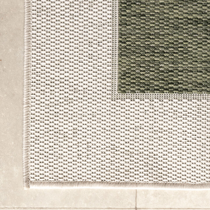 Garten Teppich - Nusa Border Grün Creme - 3