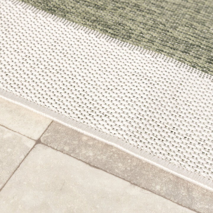 Garten Teppich - Nusa Border Grün Creme - 4