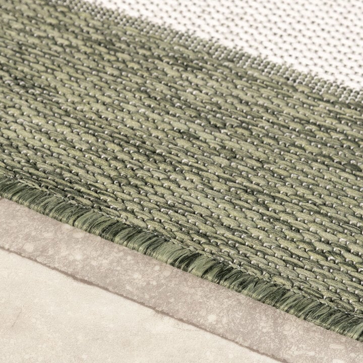 Garten Teppich - Nusa Border Creme Grün - 4