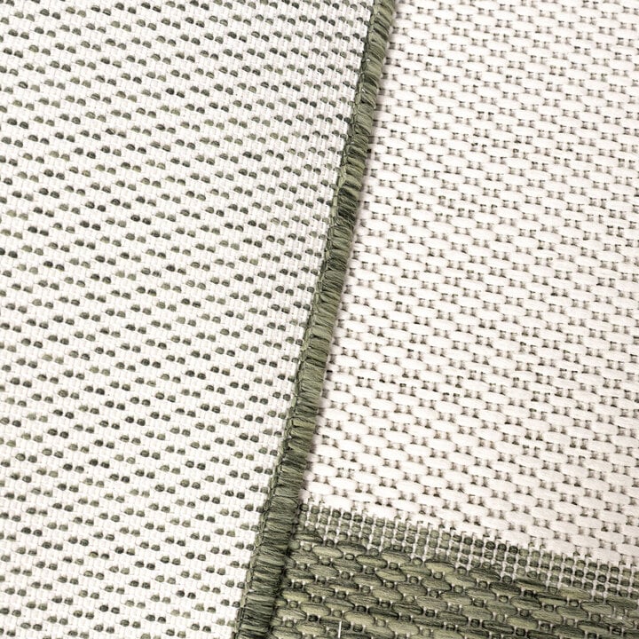 Garten Teppich - Nusa Border Creme Grün - 5