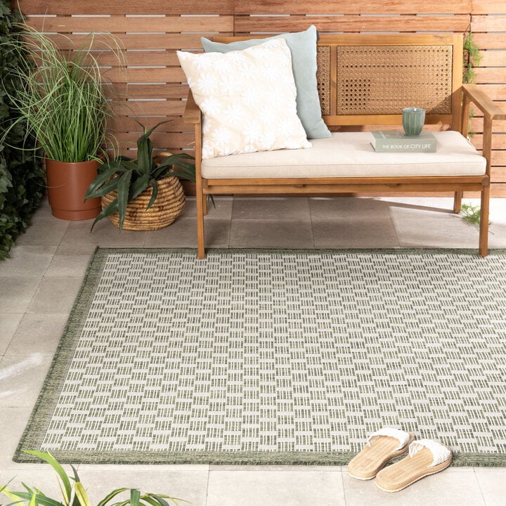 Garten Teppich - Nusa Loom Grün Creme