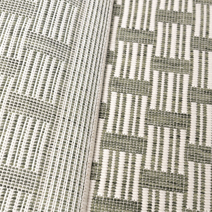Garten Teppich - Nusa Loom Creme Grün - 5
