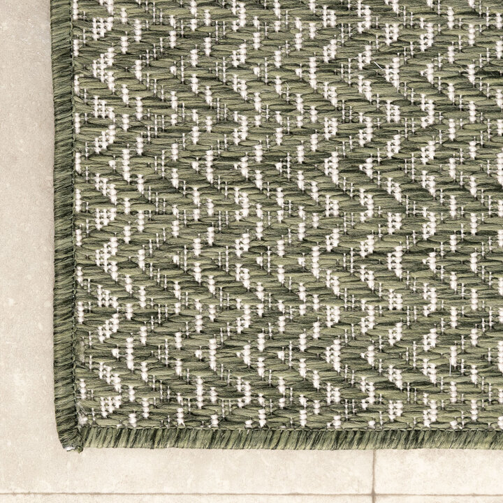 Garten Teppich - Nusa Lines Grün Creme - 3