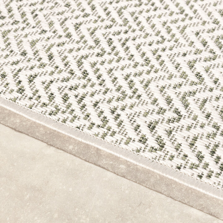 Garten Teppich - Nusa Lines Creme Grün - 4