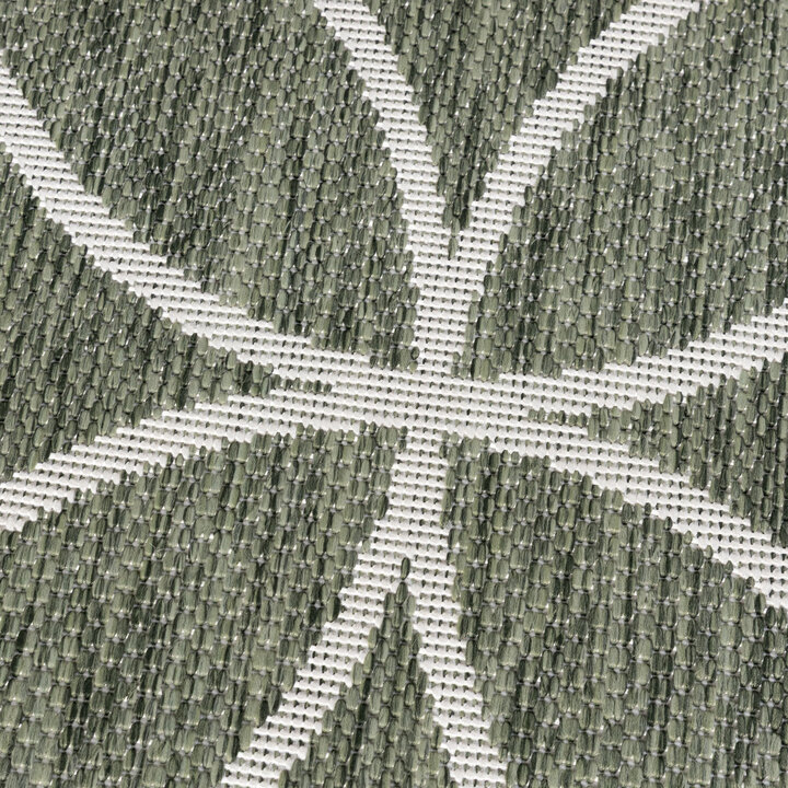 Geometrischer Outdoor Teppich - Faro Ripple Grün  Weiß - 2