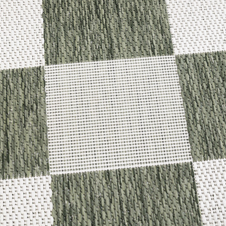 Geometrischer Outdoor Teppich - Faro Blocks Grün - 2