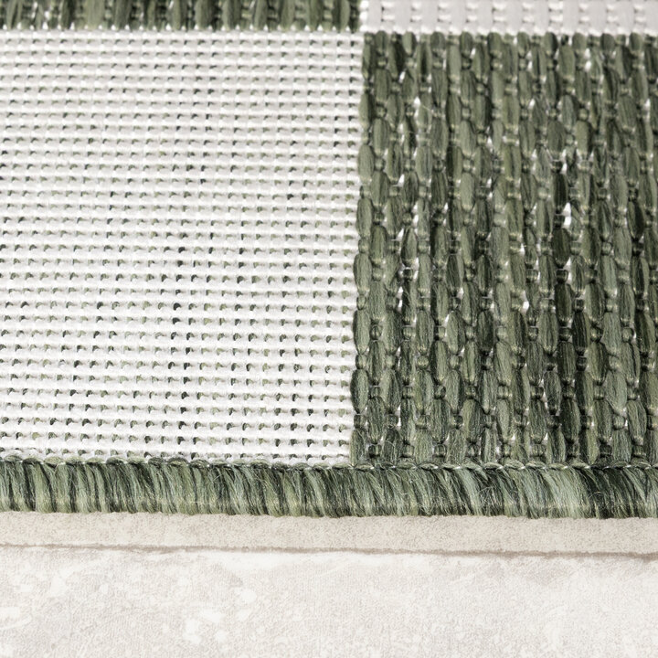 Geometrischer Outdoor Teppich - Faro Blocks Grün - 4
