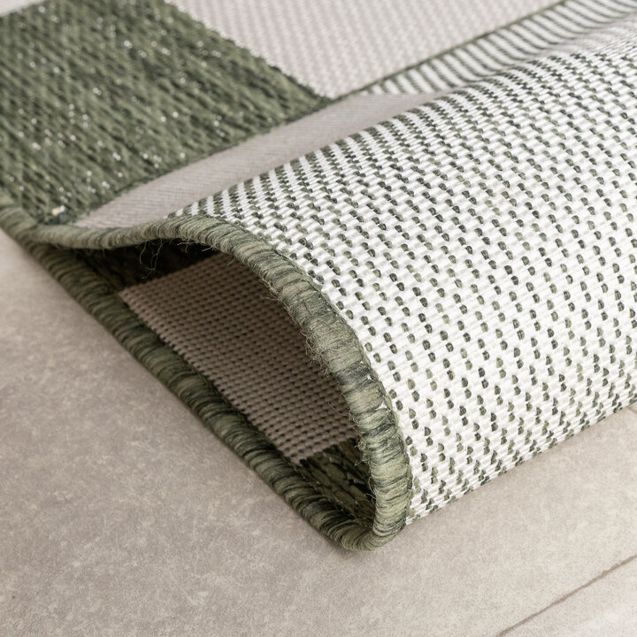 Geometrischer Outdoor Teppich - Faro Blocks Grün - 5