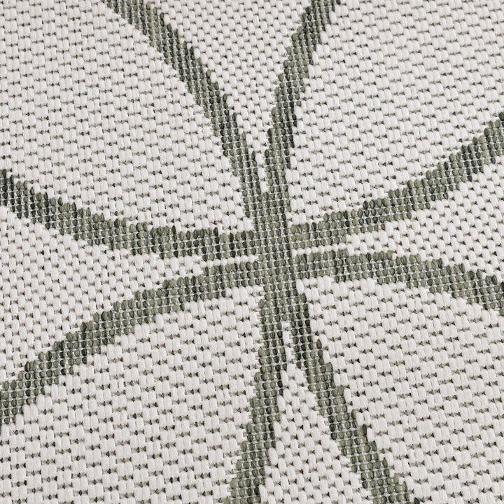 Geometrischen Outdoor Teppich - Faro Ripple Weiß Grün - 2