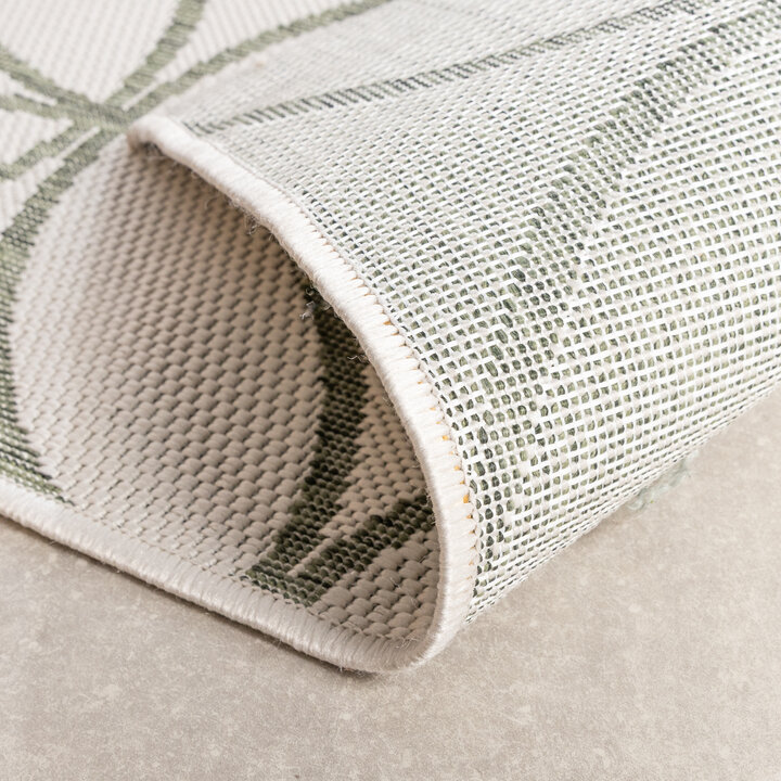 Geometrischen Outdoor Teppich - Faro Ripple Weiß Grün - 5