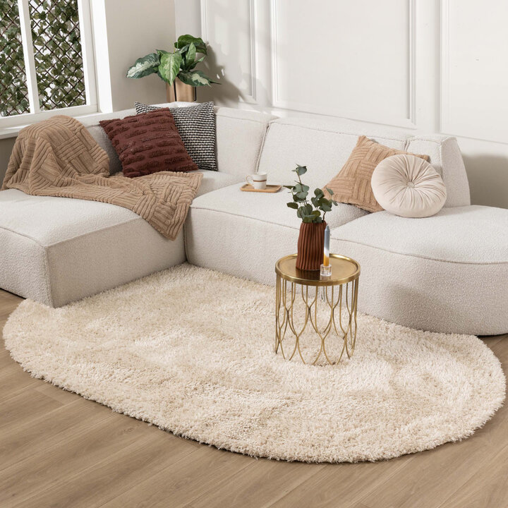 Shaggy Teppich Oval - Blaze Beige