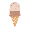 Waschbarer Kinderteppich - Lexi Ice Cream Braun - thumbnail 1
