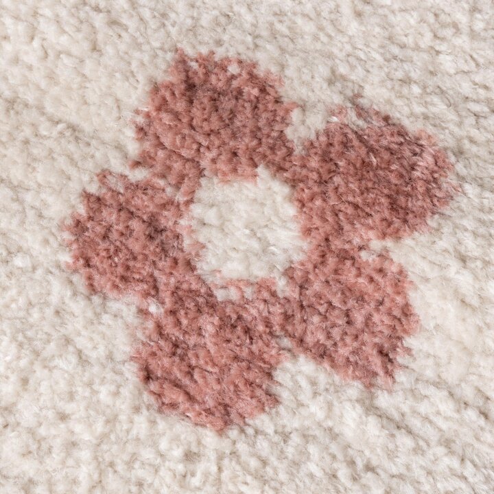 Waschbarer Kinderteppich - Moos Flower Rosa - 2