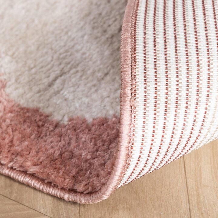 Waschbarer Kinderteppich - Moos Flower Rosa - 5