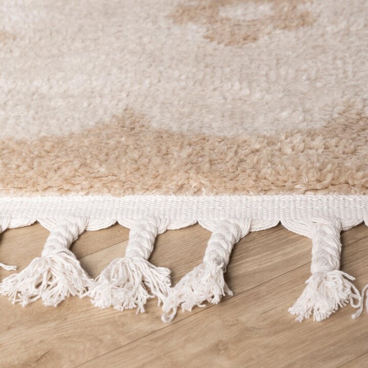 Waschbarer Kinderteppich - Moos Flower Creme - 4