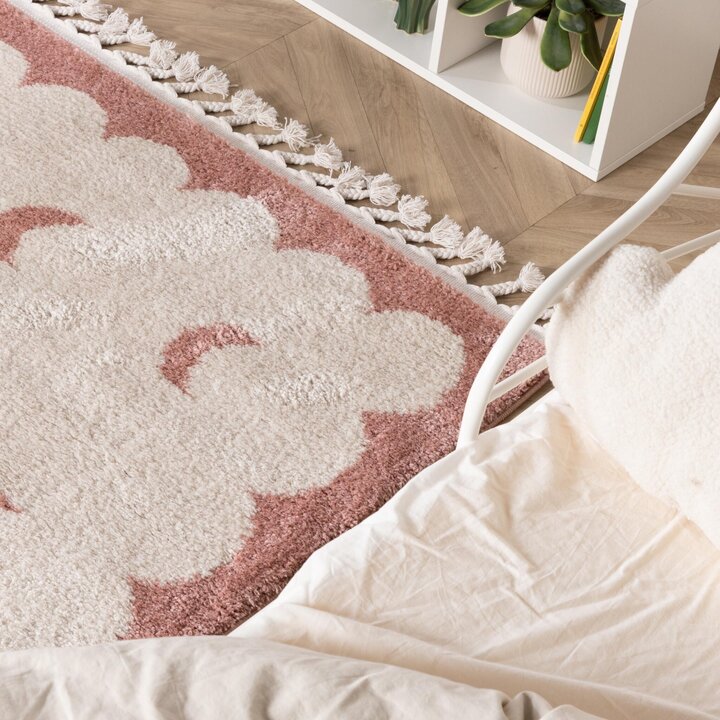 Waschbarer Kinderteppich - Moos Moon Rosa - 2