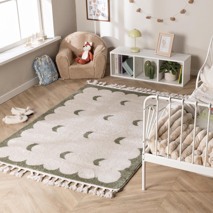 Waschbarer Kinderteppich - Moos Moon Grün