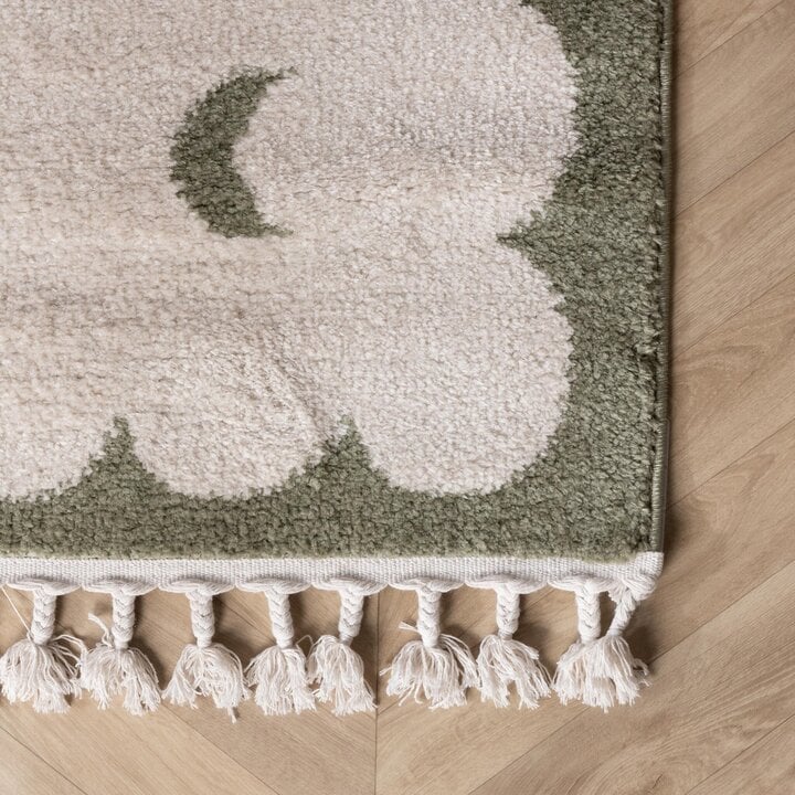 Waschbarer Kinderteppich - Moos Moon Grün - 4
