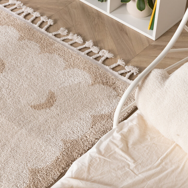 Waschbarer Kinderteppich - Moos Moon Creme - 2