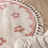 Waschbarer Kinderteppich Rund - Moos Flower Rosa - thumbnail 2