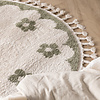 Waschbarer Kinderteppich Rund - Moos Flower Grün - thumbnail 2