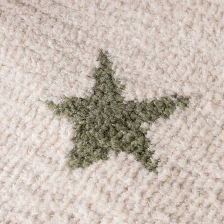 Waschbarer Kinderteppich Rund - Moos Star Grün - 3