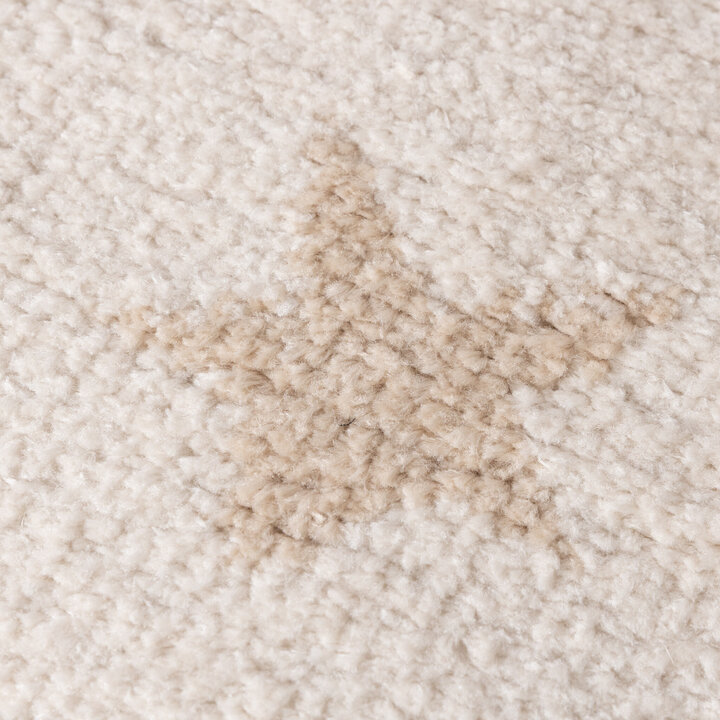Waschbarer Kinderteppich Rund - Moos Star Creme - 3