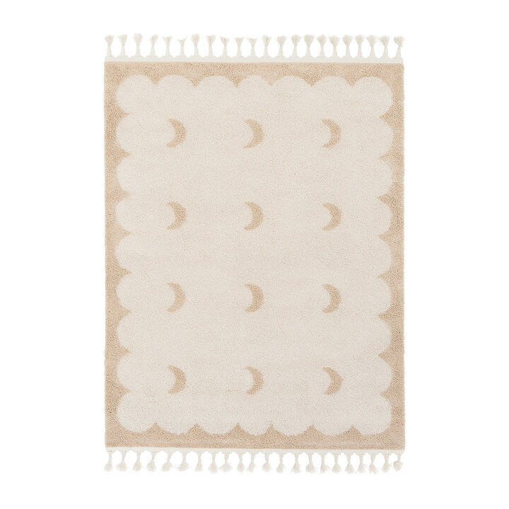 Waschbarer Kinderteppich - Moos Moon Creme - 1