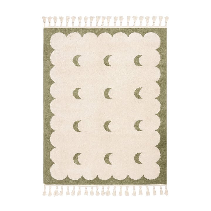 Waschbarer Kinderteppich - Moos Moon Grün - 1