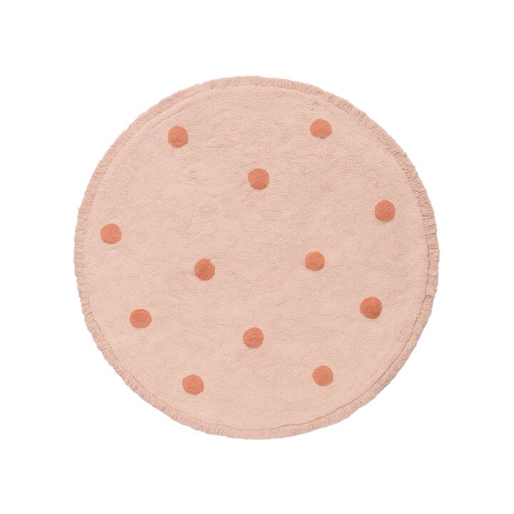 Teppich Kinderzimmer Rund - Lou Dots Rosa - 1