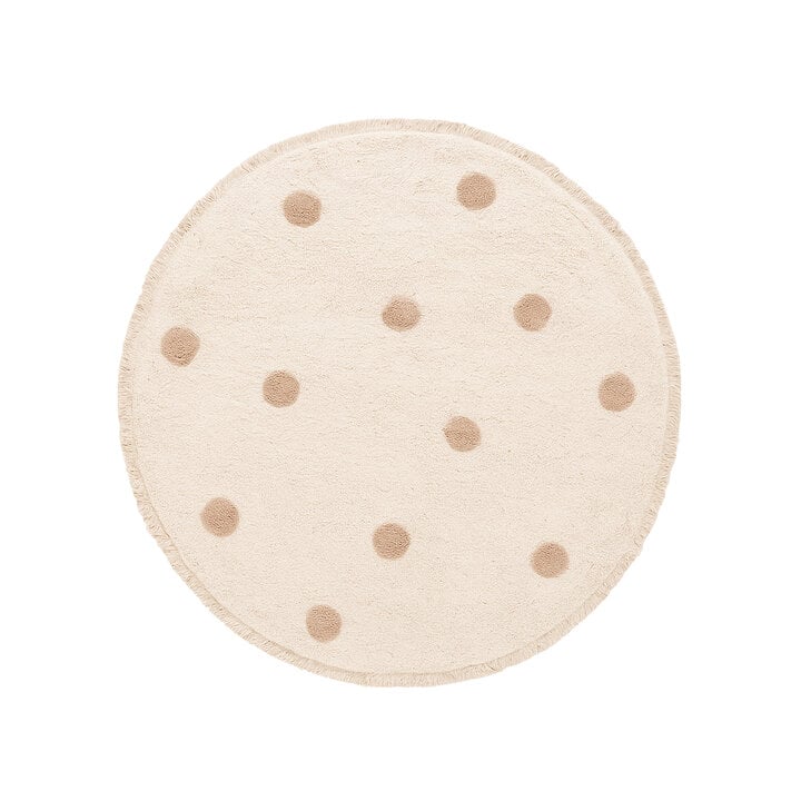 Teppich Kinderzimmer Rund - Lou Dots Taupe - 1