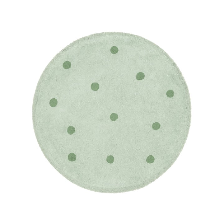 Teppich Kinderzimmer Rund - Lou Dots Grün - 1