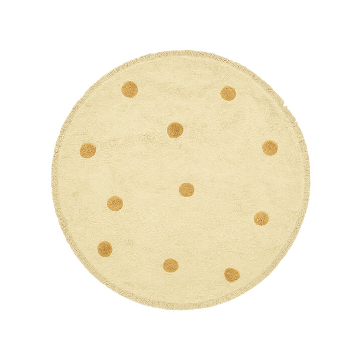 Teppich Kinderzimmer Rund - Lou Dots Gelb - 1